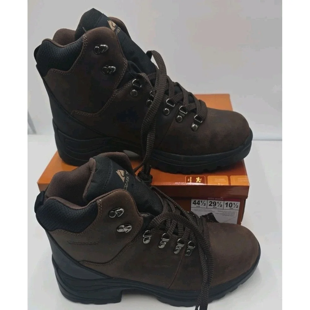 Ozark Trail Bandy Men's Hiking Boots 10.5W Dark Brown Leather Waterproof